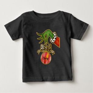 Camiseta De Bebé Adorno de loro con lazo de leopardo con nombre per