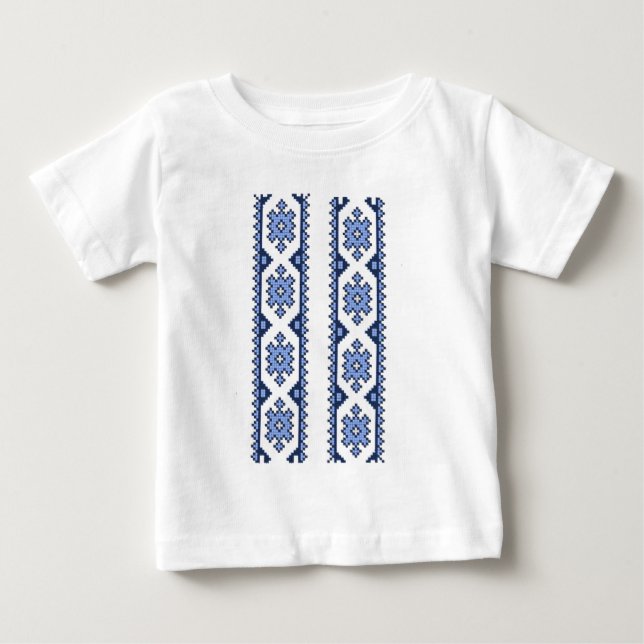 Camiseta De Bebé adornos nacionales ucranianos de bordado (Anverso)