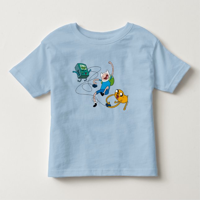 Camiseta De Bebé Adventure Time | Finn & Jake Play With BMO T-Shirt (Anverso)