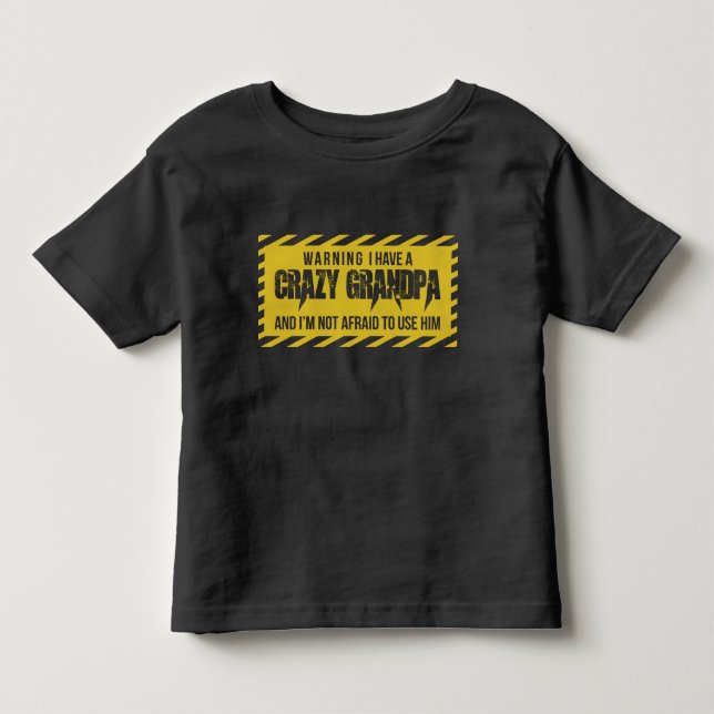 Camiseta De Bebé Advirtiendo tengo un abuelo loco (Anverso)