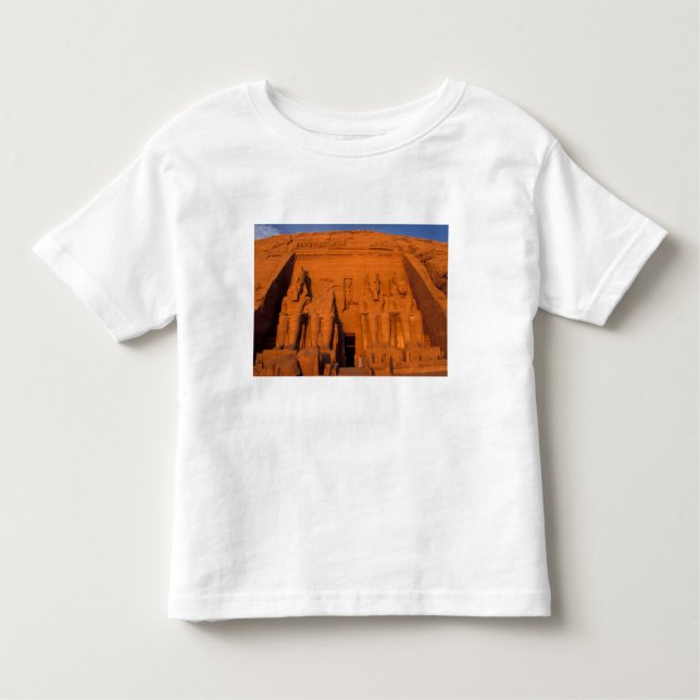 Camiseta De Bebé AF, Egipto, Abu Simbel. Fachada al atardecer, gran (Anverso)