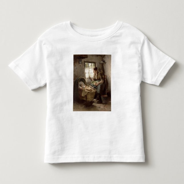 Camiseta De Bebé Afecto maternal (aceite en lona) (Anverso)