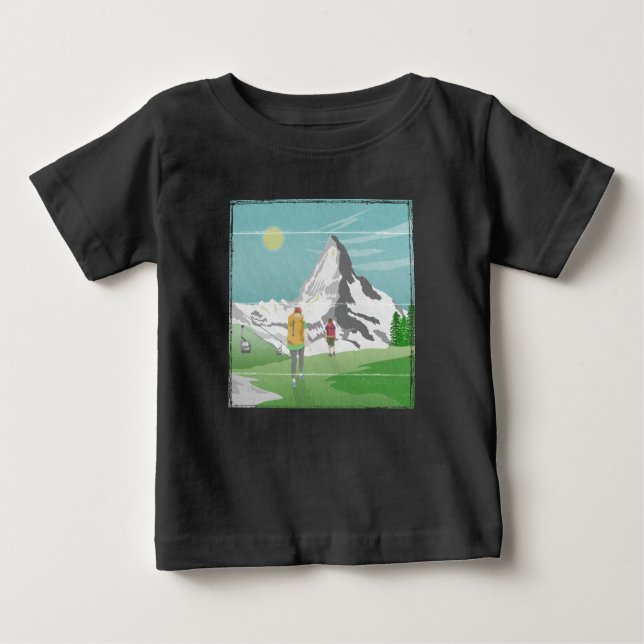 Camiseta De Bebé afiche de viaje de matterhorn Suiza (Anverso)