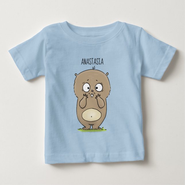 Camiseta De Bebé Afortunadamente adorable personalizado de hámster  (Anverso)