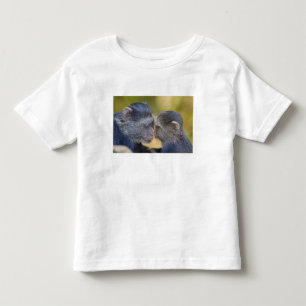 Camiseta De Bebé África. Tanzania. Madre de mono azul con cría