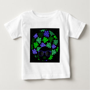 Camiseta De Bebé Afro Diva Verde y Azul