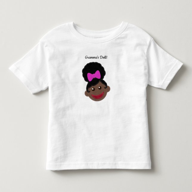 Camiseta De Bebé Afro Puff Niña | Muñeca de Gramma (Anverso)