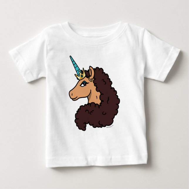 Camiseta De Bebé Afro Unicornio | Divina (Anverso)