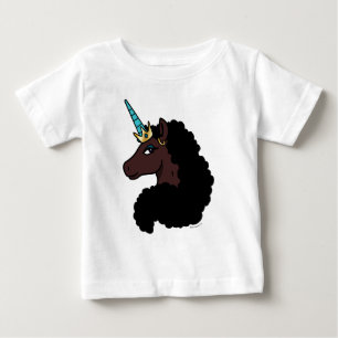 Camiseta De Bebé Afro Unicornio   Mágica