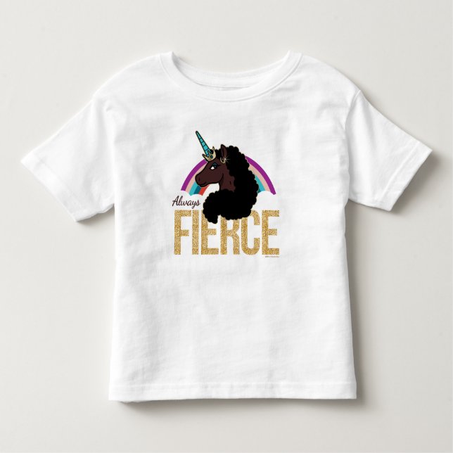 Camiseta De Bebé Afro Unicornio | Mágico - Siempre Feroz (Anverso)