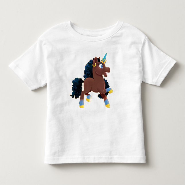 Camiseta De Bebé Afro Unicornio | Prancing mágico (Anverso)