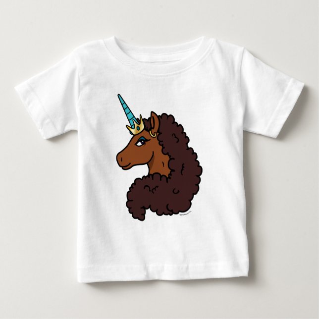 Camiseta De Bebé Afro Unicornio | Único (Anverso)