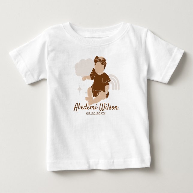 Camiseta de bebé afroamericana ducha (Anverso)