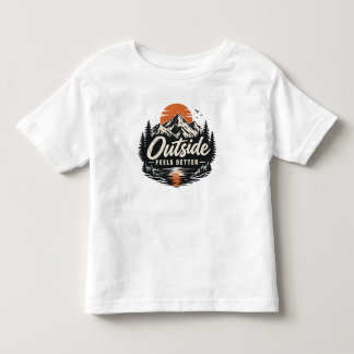 Camiseta De Bebé Afuera se siente mejor Aventura de la naturaleza d