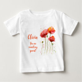 Camiseta De Bebé Agosto flor de nacimiento Copas rojas Watercolor F