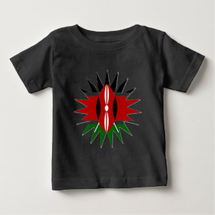 Camiseta De Bebé Agradable y vibrante patrón de bandera keniana: Un