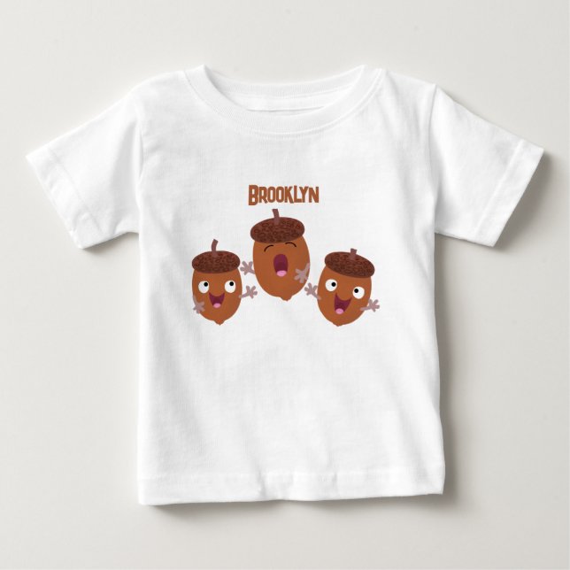 Camiseta De Bebé Agradables bellotas cantando personalizado para lo (Anverso)