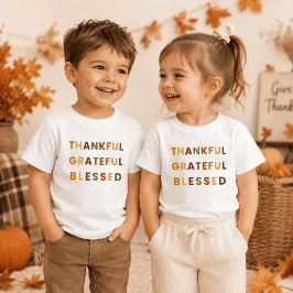 Camiseta De Bebé Agradecido Agradecida Bendecido – Colores de Otoño