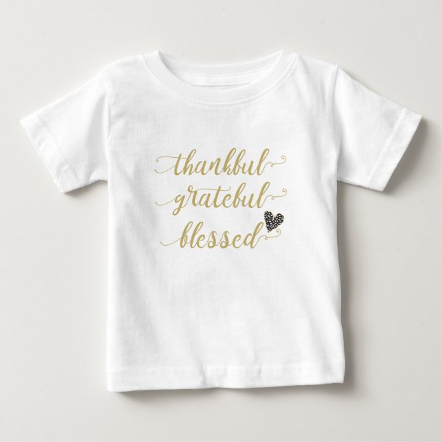 Camiseta De Bebé agradecido y bienvenido día de acción de gracias (Anverso)