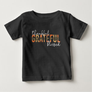 Camiseta De Bebé Agradecidos agradecimientos por la tipografía de l