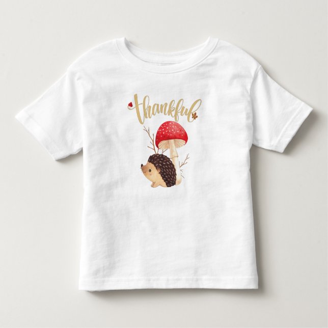 Camiseta De Bebé Agradecimiento de Gracias, Cute Kawaii Hedgehog, o (Anverso)