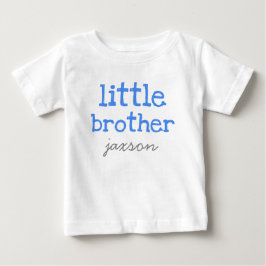 Camiseta De Bebé Agregar un nombre Texto azul Pequeño Hermano