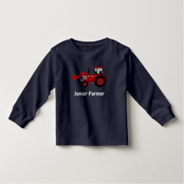 Camiseta De Bebé "Agricultor júnior" y Tractor Cargador Rojo