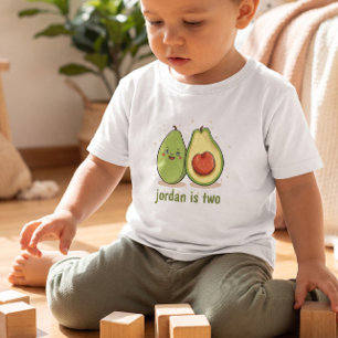 Camiseta De Bebé Aguacate lindo Dos años Regalo de cumpleaños camis
