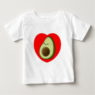 Camiseta De Bebé Aguacate lindo en el corazón rojo
