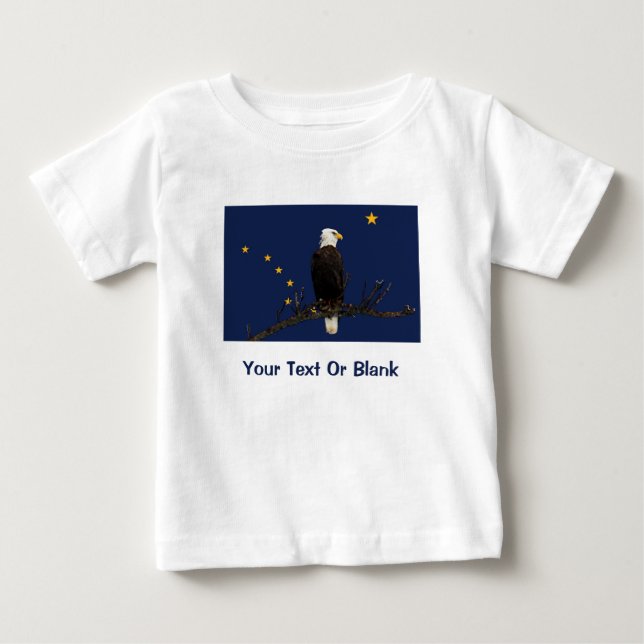 Camiseta De Bebé Águila Alaska Y Bandera (Anverso)