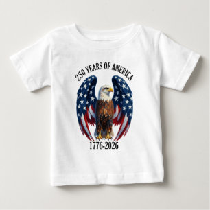 Camiseta De Bebé Águila Americana Patriótica 250 Años 1776-2026