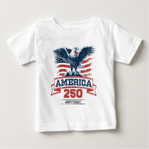 Camiseta De Bebé Águila Americana Patriótica Feliz 250 Aniversario