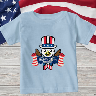 Camiseta De Bebé Águila Americana Patriótica Feliz 250 Aniversario
