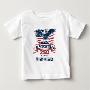 Camiseta De Bebé Águila Americana Patriótica Feliz 250 Aniversario