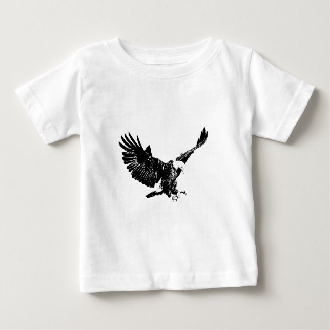 Camiseta De Bebé Águila blanca y negra (Anverso)