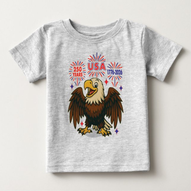 Camiseta De Bebé Águila calva con fuegos artificiales - Estados Uni (Anverso)
