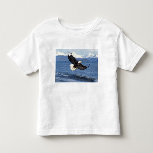 Camiseta De Bebé águila calva, Haliaetus leuccocephalus, en vuelo (Anverso)