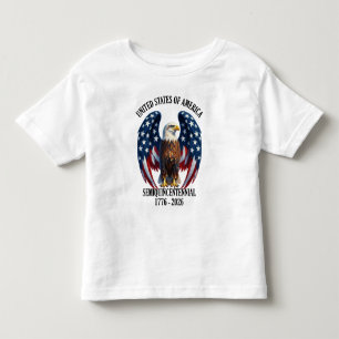 Camiseta De Bebé Águila de 250 años de América con alas de bandera 