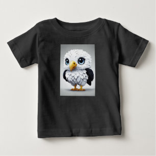 Camiseta De Bebé Águila de dibujos animados blanca manchada linda