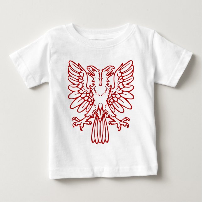 Camiseta De Bebé Águila de dos cabezas - Rojo de rubí (Anverso)