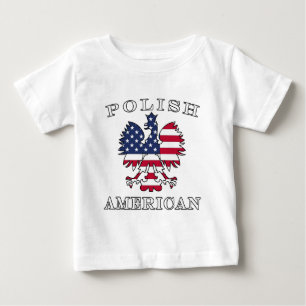 Camiseta De Bebé Águila de la bandera de Estados Unidos polaco