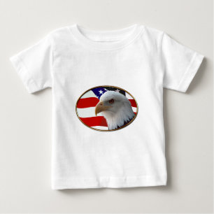 Camiseta De Bebé Águila Patriótica y Bandera