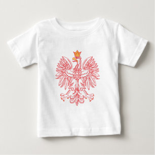 Camiseta De Bebé Águila Polaca Especulada En Rojo