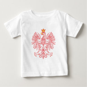 Camiseta De Bebé Águila Polaca Especulada En Rojo