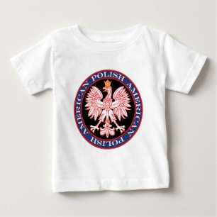 Camiseta De Bebé Águila redonda polaca-americana