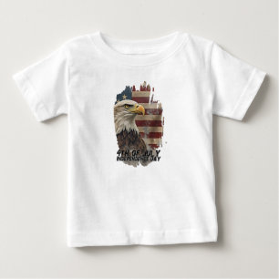 Camiseta De Bebé Águila y bandera majestuosas: espíritu de libertad