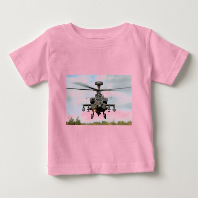 Camiseta De Bebé ah 64 apache longbow helicóptero militar (Anverso)