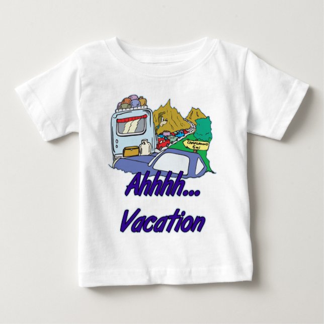 Camiseta De Bebé Ahh Vacation Camping (Anverso)