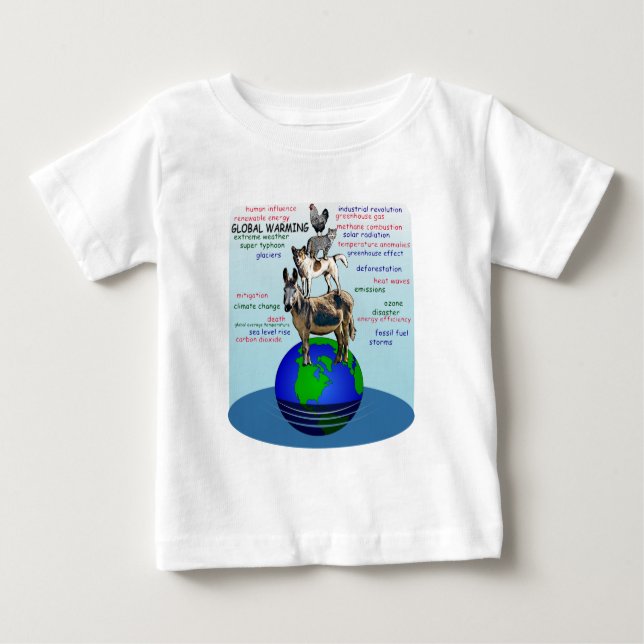 Camiseta De Bebé Ahogamiento de la tierra, subida del nivel del (Anverso)