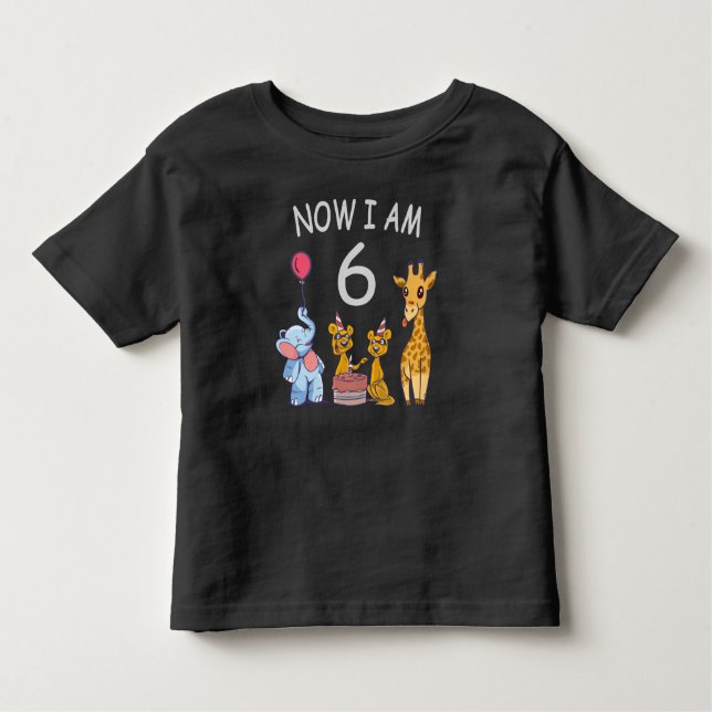 Camiseta De Bebé Ahora tengo 6 años Cumpleaños 6 en el Zoológico (Anverso)